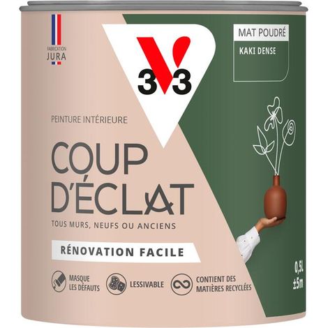 Peinture murale intérieure Coup d'Éclat® V33 Kaki dense Mat Poudré 0,5L