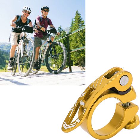 BOLANY Collier de Selle Rapide pour Vélo de Montagne, Fixation de Tige de Selle 31.8mm Doré (1/5)