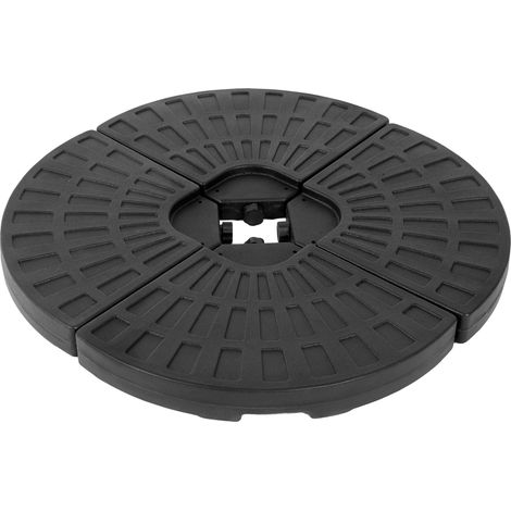 Base de sombrilla con placas de peso de 4 piezas rellenable con agua o arena PE negro HOMVRA (1/5)