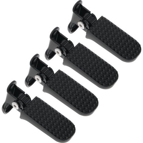 Set mit 2 Paar Fahrradfußrasten, 111 mm lang, 76 x 37 mm Pedale aus Aluminiumlegierung, rutschfest, klappbar, für Mountainbikes, Schwarz (1/5)