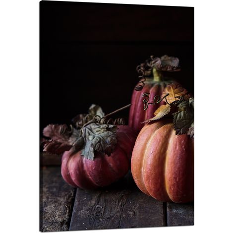 Leinwanddruck Küche Kürbisse Bananen Herbst 80x120