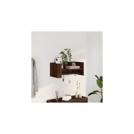 Étagère murale chêne marron 70,5x35x30,5 bois d'ingénierie (1/5)