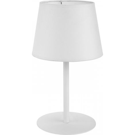 Lámpara de mesa blanca Maja de TK Lighting, modelo 2935, con pantalla E27, para dormitorio. (1/4)