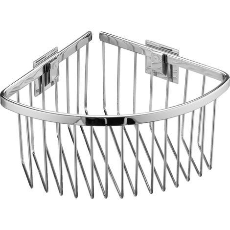 Jabonera rinconera de rejilla con adhesivo, acabado inox cepillado - MANILLONS TORRENT (1/2)