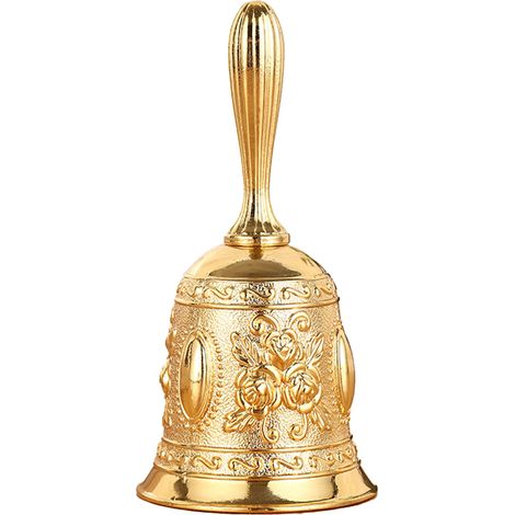 Cloche en Métal Vintage pour Dressage d'Animaux - Son Puissant et Antirouille, Gravure Délicate, Dorée, Taille Unique (1/5)