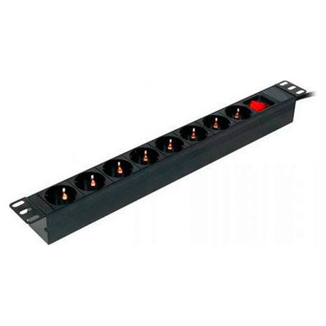 Powergreen RAC-00008-PDU Pdu Tipo Regleta de 8 Tomas con Interruptor y Cable de 2 M (1/3)