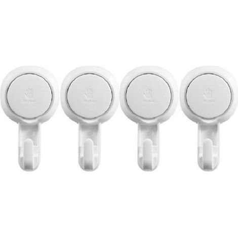 Lot de 4 crochets à ventouse en plastique, crochets muraux à ventouse, tout neufs, solides, porte-serviettes, peignoir, couronne, manteau, torchon, ustensiles de cuisine et de salle de bain, 5 kg, bla (1/3)