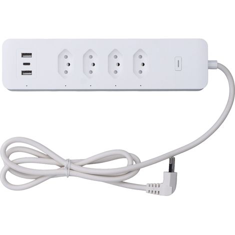 Intelligente Steckdosenleiste für Tuya WLAN-Überspannungsschutz mit 4 einzeln steuerbaren Steckdosen, 2 USB- und 1 Typ-C-Anschluss, 10 A, 250 V, brasilianischer Stecker (1/5)