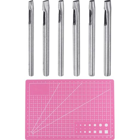 6pcs Cuir Ovale Trou Poinçon Inox Acier pour Cuir Tissu (1/5)
