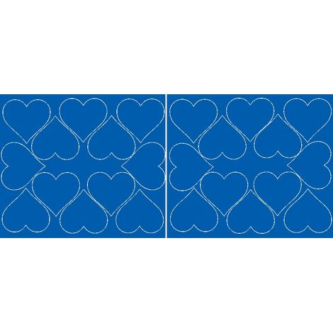 Adesivi a forma di cuore per San Valentino, 7 cm, 24 pezzi, blu opaco