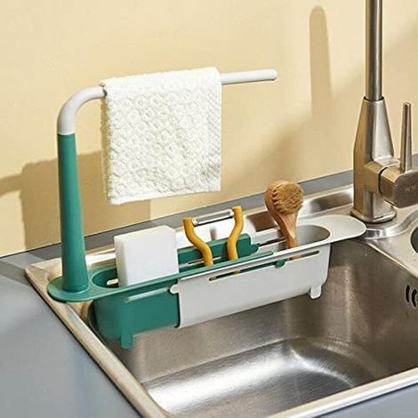 Scolapiatti telescopico, cestello scolapiatti in tessuto, griglia di finitura in plastica, scolapiatti retrattile, scolapiatti retrattile (1/4)