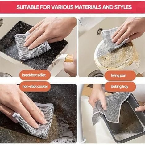 Chiffon À Vaisselle - Fil Métallique - Anti-Rayures - Pour Cuisinière Casserole Poêle - 20 Cm - 3 Pièces (1/4)