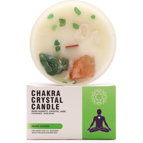 Bougies en cristal Chakra - Chakra du cur- Vendu par 1 (1/4)