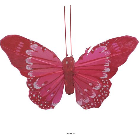 Papillon artificiel avec pince, H 8 cm, L 10 cm Rose fushia - couleur: Rose fushia 730 (1/3)