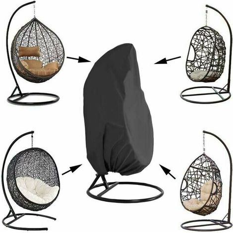 Ensemble de panier suspendu extérieur ensemble de balançoire en tissu Oxford (noir simple 115190cm) (1/3)