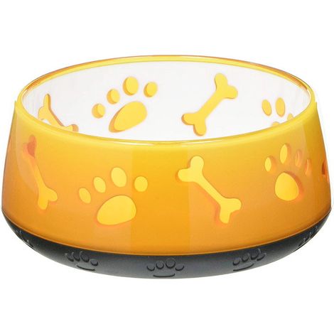 3 ciotole viola 300 ml: Set 3 ciotole in plastica TPR con base in gomma antiscivolo modello Doggy per cani e gatti