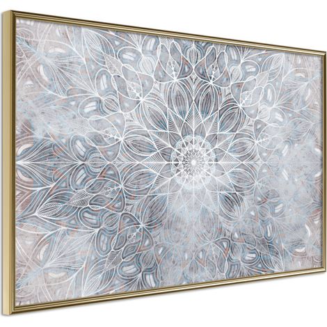 Affiche Murale Encadrée "Winter Mandala" 45 x 30 cm Or
