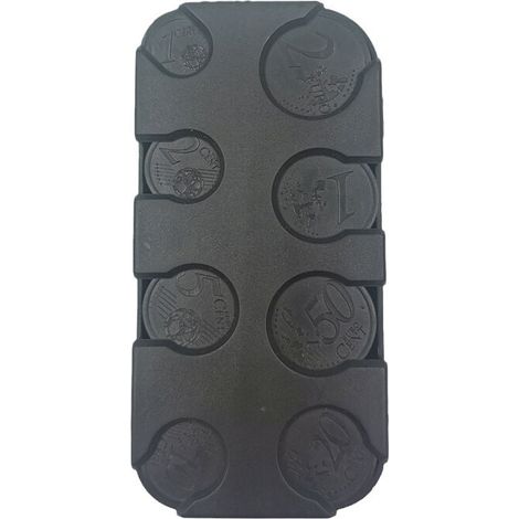 royaluxe - Organiseur à Pièces de Monnaie - Boîte de Rangement à Euros avec 8 Compartiments - pour Voiture Sac à Main - Noir, (1/5)
