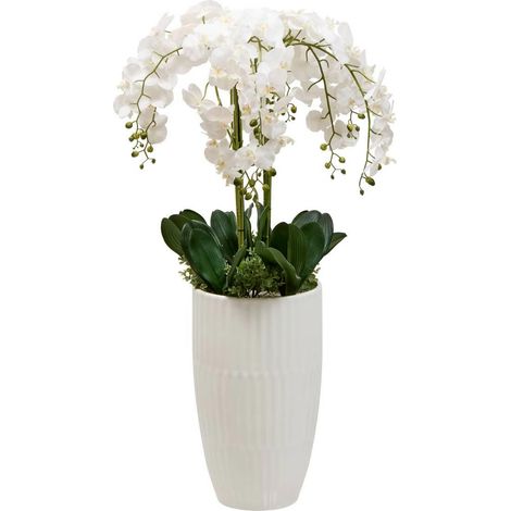 Orchidée Artificielle avec Vase "Hotel" 115cm Blanc