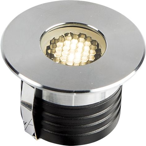 Encastré de sol extérieur ZEPH 1 SLIM 24V rond inox non percée 3000K 132lm 2W - EUROPOLE - 56052