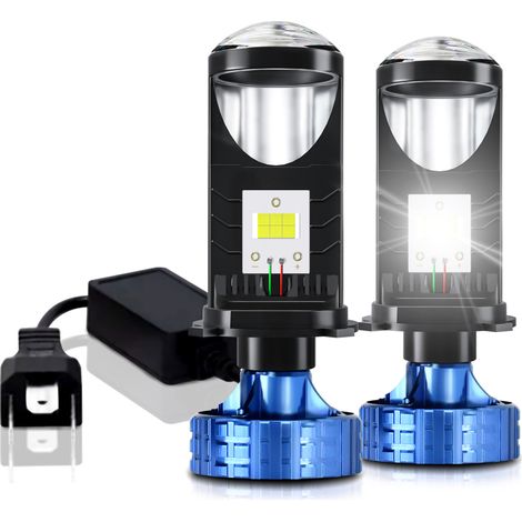Bombillas LED H4 para faros delanteros, kit de conversión LED ultrabrillante de 20.000 lm y 60 W, luz blanca de 6000 K, resistente al agua IP68, paquete de 2 (1/5)