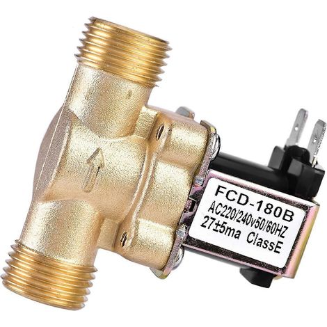Électrovanne magnétique en laiton 1/2" AC 220 V normalement fermée pour la régulation de l'eau (installation facile) (1/4)