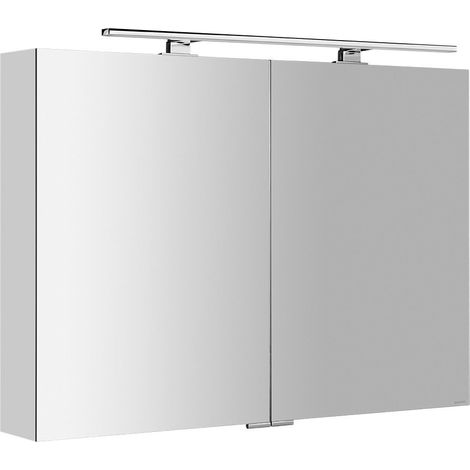 Armoire à miroir MIRRÖ avec lumière LED, 100x70x16cm, blanc (1/5)