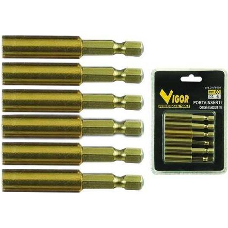 Conjunto de 6 insertos magnéticos de fuerza Vigor, curva, de 60 mm