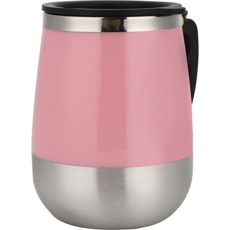 Elektrischer, magnetischer Wasserbecher aus Edelstahl mit USB-Ladefunktion, selbstumrührend, 400 ml, rosa (1/5)