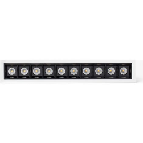 TROOP empotrable 10x2W blanco-negro 48° 3000K CRI90