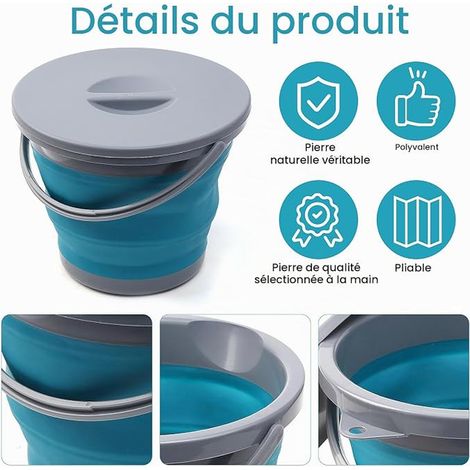 Bucket with Lid 5L Collapsible Silicone Blue Bucket Collapsible Bowl Space Saving Cleaning Retractable Seal for Car Washing Camping Fishing
