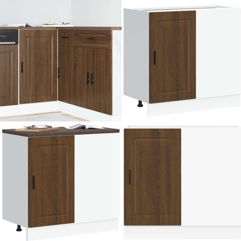 Mueble bajo de cocina porto roble marrón madera reconstituida - Almacenamiento bajo cocina - Madera de ingeniería