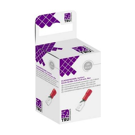 TRU COMPONENTS T1904C044 Assortiment de cosses à languette mâles Largeur d'accouplement: 2.80 mm Épa (1/3)