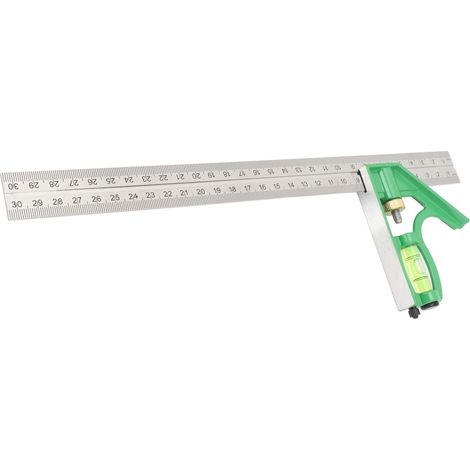 Équerre multifonctionnelle 300 mm avec angle de 45°/90° et niveau à bulle (1/5)