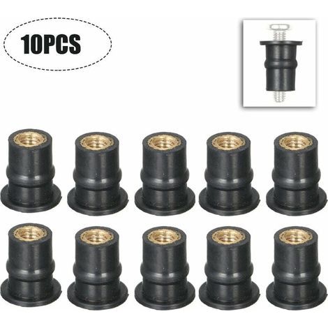 Écrous de Puits en Caoutchouc M5, Lot de 10, Pour Fixation d'Arbre de Pare-Brise de Moto. (1/5)