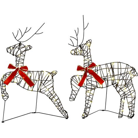 Christmas Reindeer 2 pcs 40 LEDs Warm White 43 x 19 x 65 cm vidaXL (1/5)