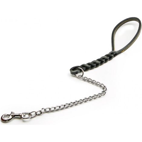 Utilia Pet GUINZAGLIO IN CUOIO DOPPIA TRECCIA CON CATENA Col. Assortiti cm. 60 Utilia Pet