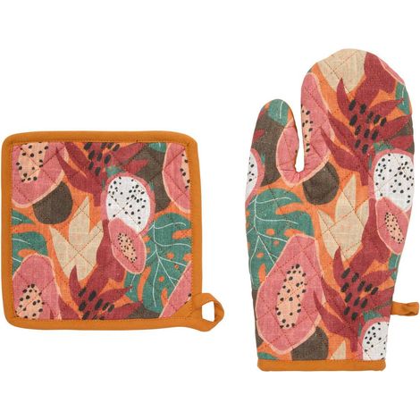 Guante y agarradera con estampado tropical - Atmosphera créateur d'intérieur (1/5)