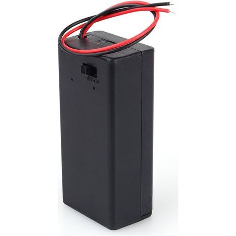 Support de Batterie Boîte de Rangement en Plastique de Batterie de Cas de 9V PP3 avec Le Commutateur de Marche/Arret + Fil de Fil. (1/5)
