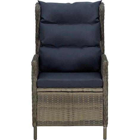 Maison Exclusive - Sedia da Giardino Reclinabile con Cuscini in Polyrattan Marrone (1/5)