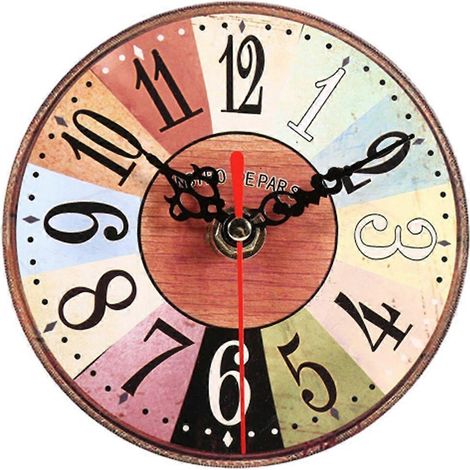 1 Stück künstlerische, kreative runde Wanduhr im europäischen Stil aus MDF im Antik-Look für Zuhause oder Büro