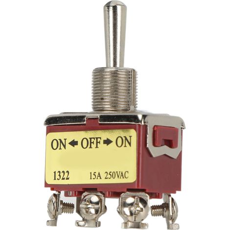 Interrupteur à bascule 6 broches 3 vitesses auto-verrouillant, 20 pièces, connexion à vis, AC 250V 15A (1/5)