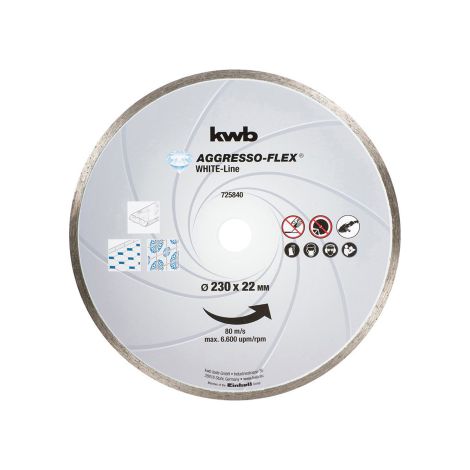 Kwb Disque a' tronconner diamant ligne continue ligne blanche 230x22 mm pour broyeur ide'al pour les carreaux de marbre travertin