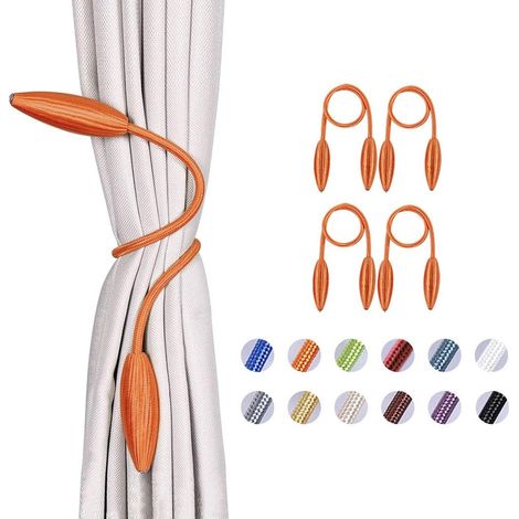 4er-Set DIY-Raffhalter zum Drehen – Europäischer Stil – Zufälliges Muster – Für Fenster in Wohn- und Büroräumen – Verdunkelnd und transparent (Orange) (1/5)