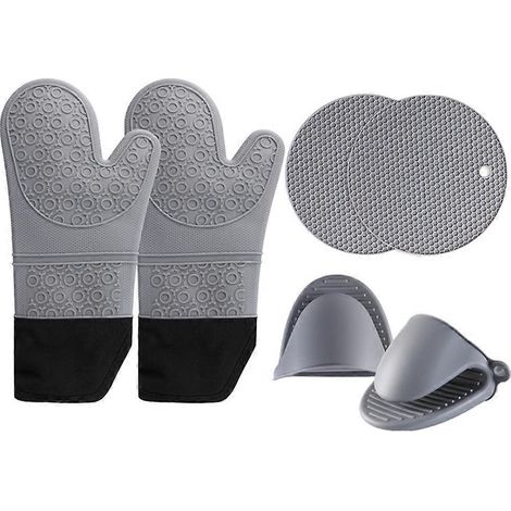 Ensemble de tapis isolants thermiques en silicone pour table à manger, ronds et carrés, alvéolés, avec pinces de serrage et drainage. (1/5)