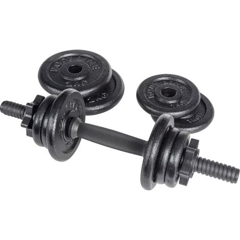 BODYLINE Kit composto da manubrio in vinile con ghiera e dischi ghisa Qualita (1/5)