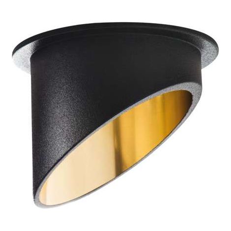 Kanlux – Plafonnier encastré noir/or GU10 – Aluminium – 35W max – Éclairage discret pour salon, cuisine, chambre – IP20