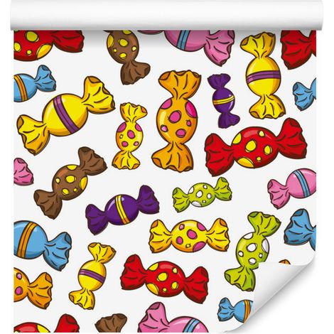 Bunte Bonbon-Tapete für Wohn- und Schlafzimmer, 50 x 1000 cm (1/5)