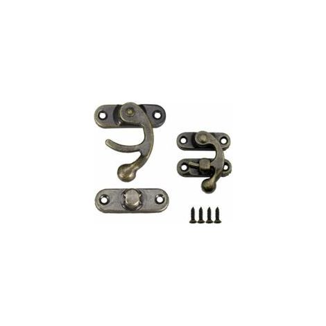 Lot de 20 crochets de verrouillage en métal bronze en forme de corne, adaptés aux boîtes en bois rétro et aux boîtes à bijoux - Vis de fixation incluses (très petites) (1/5)