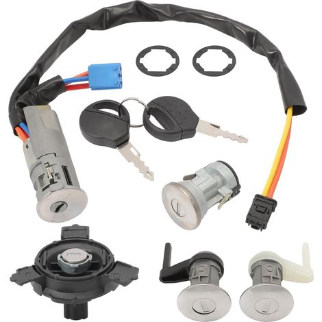 Komplettset 3 Schlösser + Neiman + Tankdeckel + 2 Schlüssel kompatibel für Peugeot 206 (1998-)